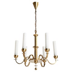 Bünte & Remmler, Chandelier, Brass, Glass, Germany, 1920s