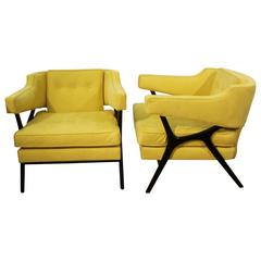 Pair of Mid-Century Modern Unusual Stylish Chairs