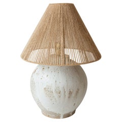 Michelle Matte Cream White Ceramic Table Lamp by Grès Éditions