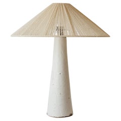 Dayan White Engobe Ceramic Table Lamp by Grès Éditions