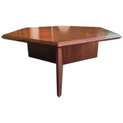Mid-Century Modern Coffee Table with Greek Key Detail by Frank Lloyd Wright 1