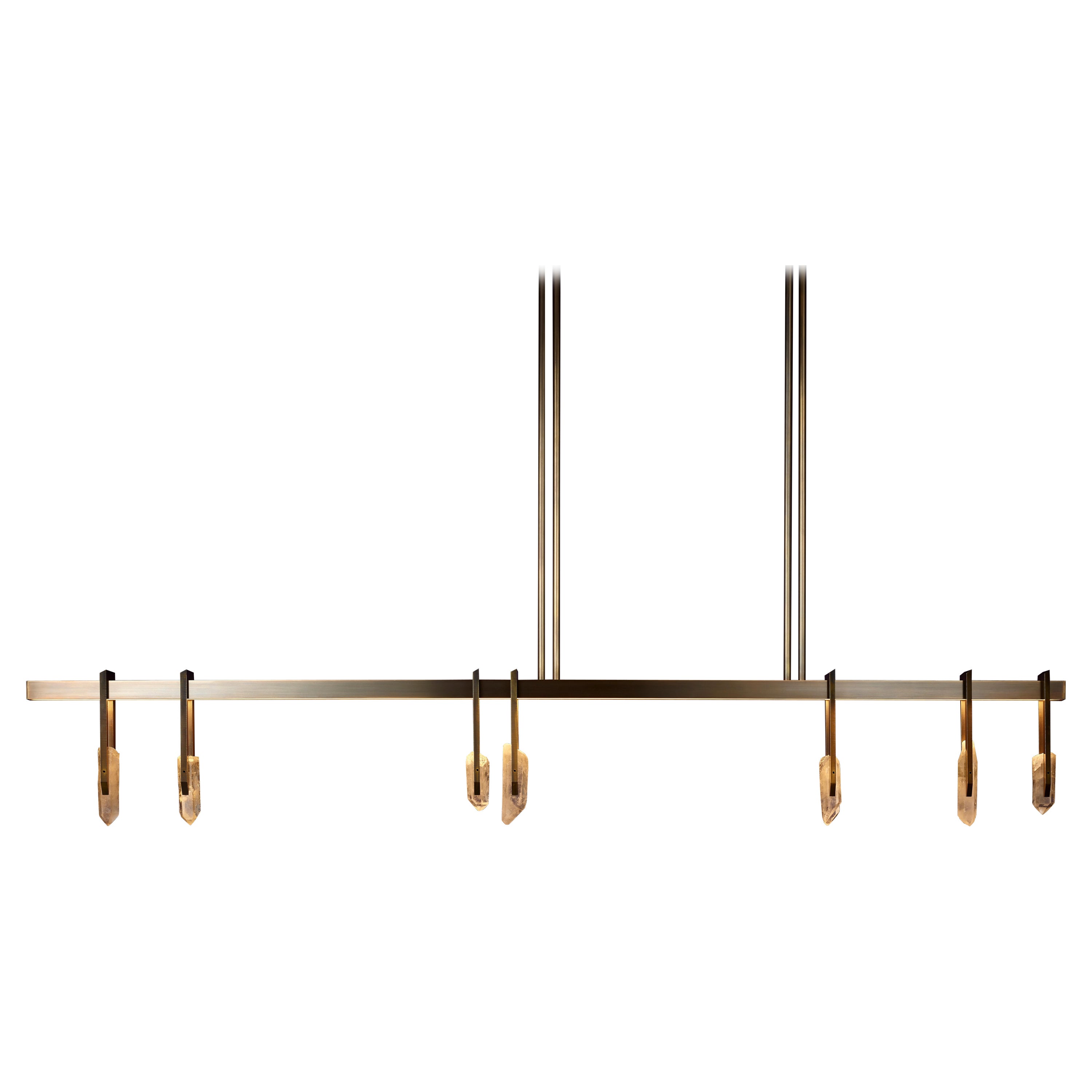 Linear Rectangular Frame with Crystal 180 Pendant Light by Christopher Boots