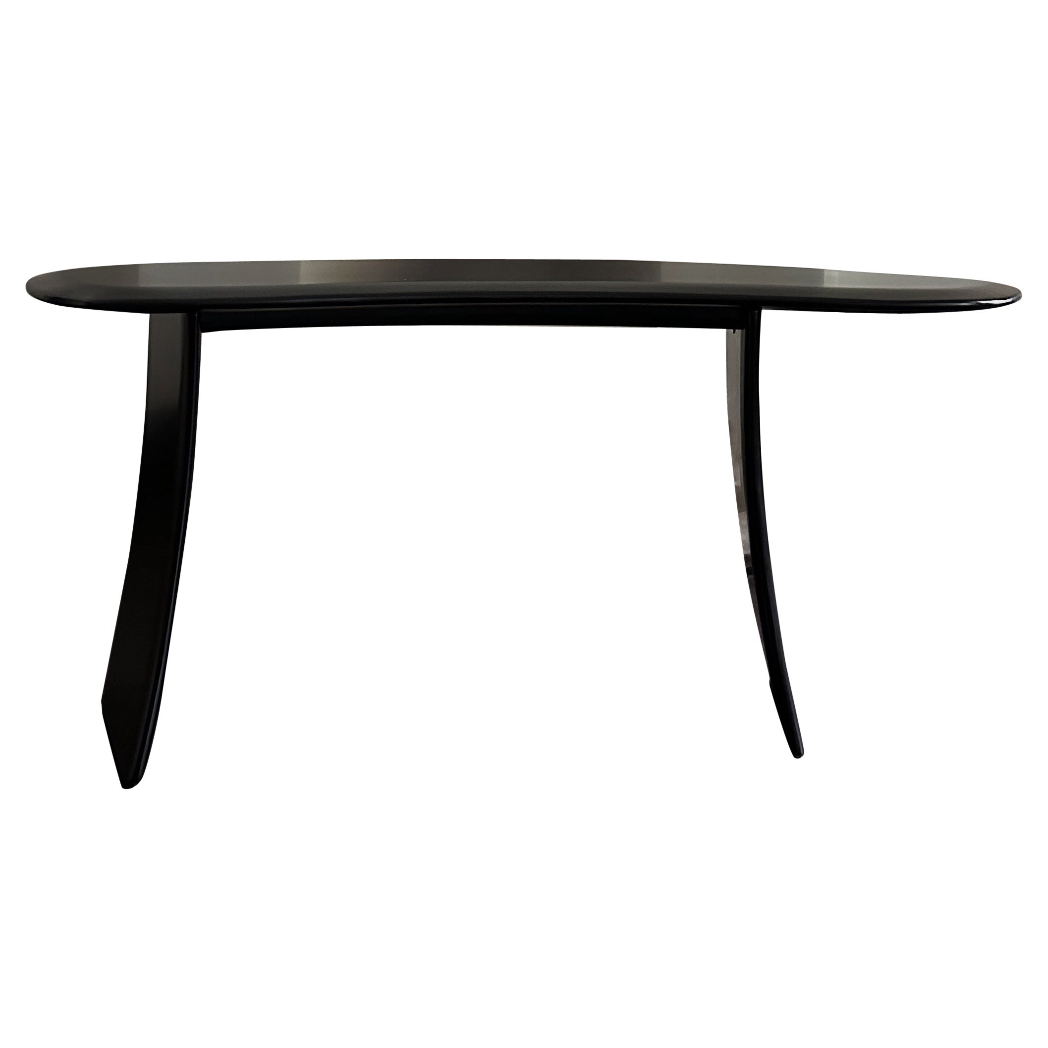 Escritorio contemporáneo de madera de fresno orgánico negro mate by kar