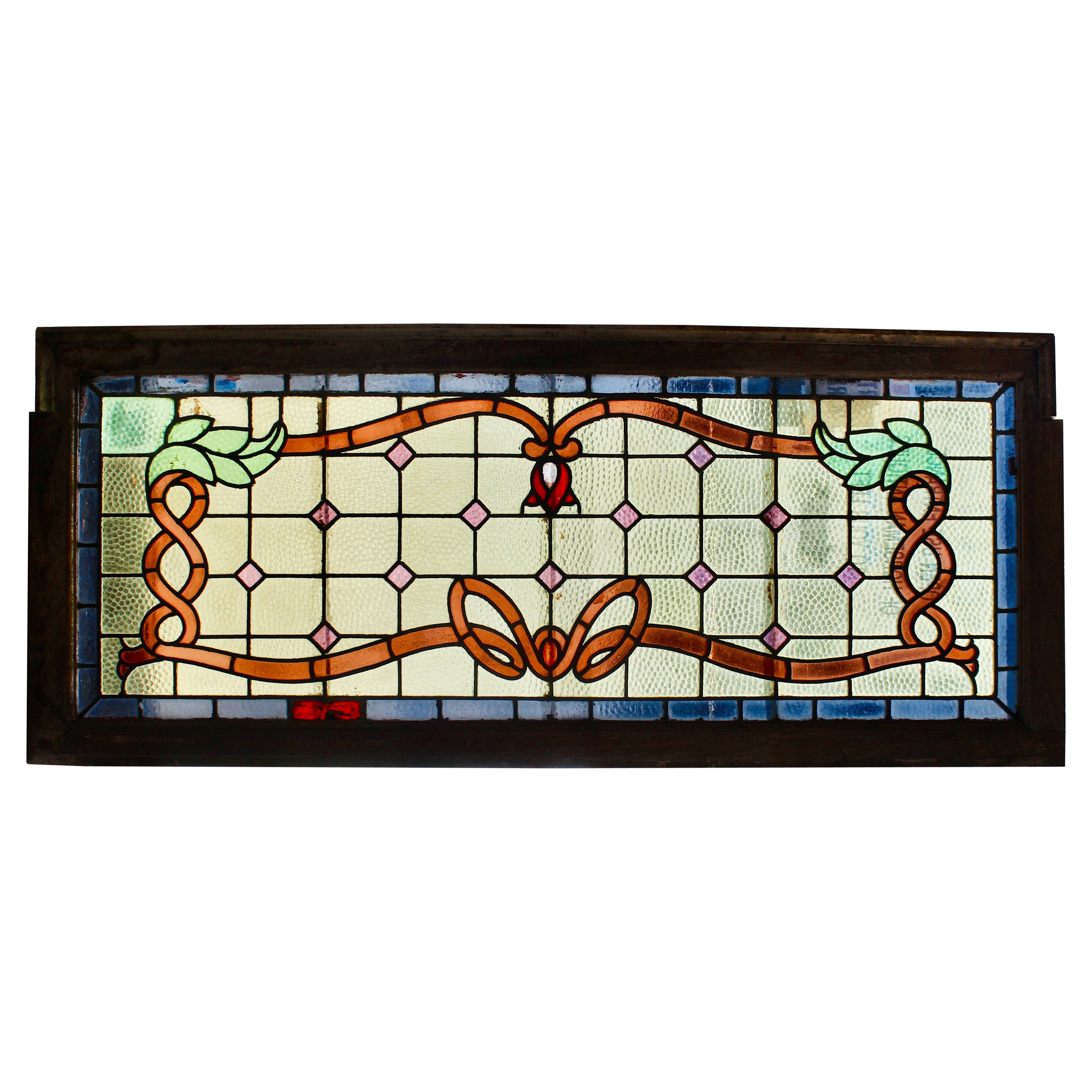 Finestra a trapezio con Stained Glass 67" x 28"