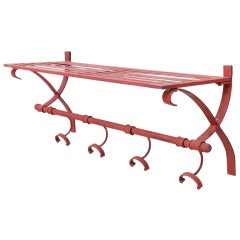 1920’s Red Wrought Iron Shelf
