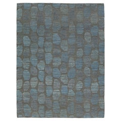 Modern Gray Moroccan Wool Rug with Allover Design