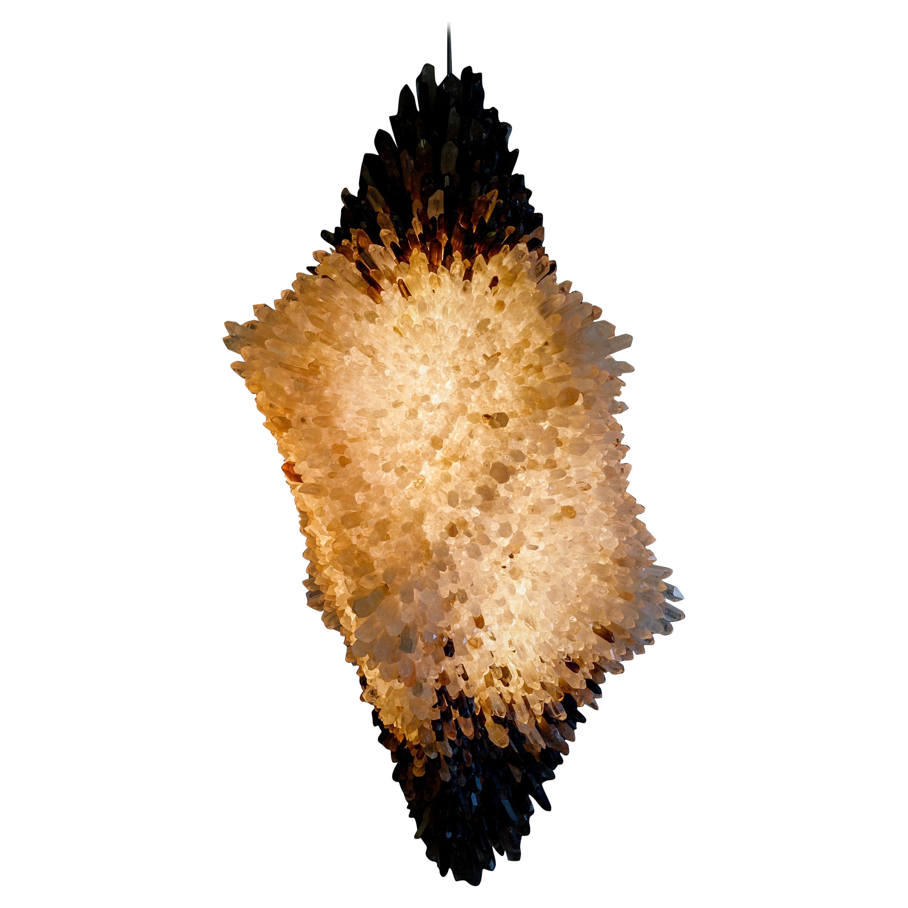 Organic Gradient Cluster of Crystal Large Pendant Light by Christopher Boots For Sale