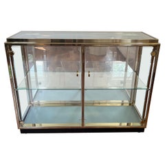 Renato Zevi Italienischer Barschrank aus Messing und Glas Light Up