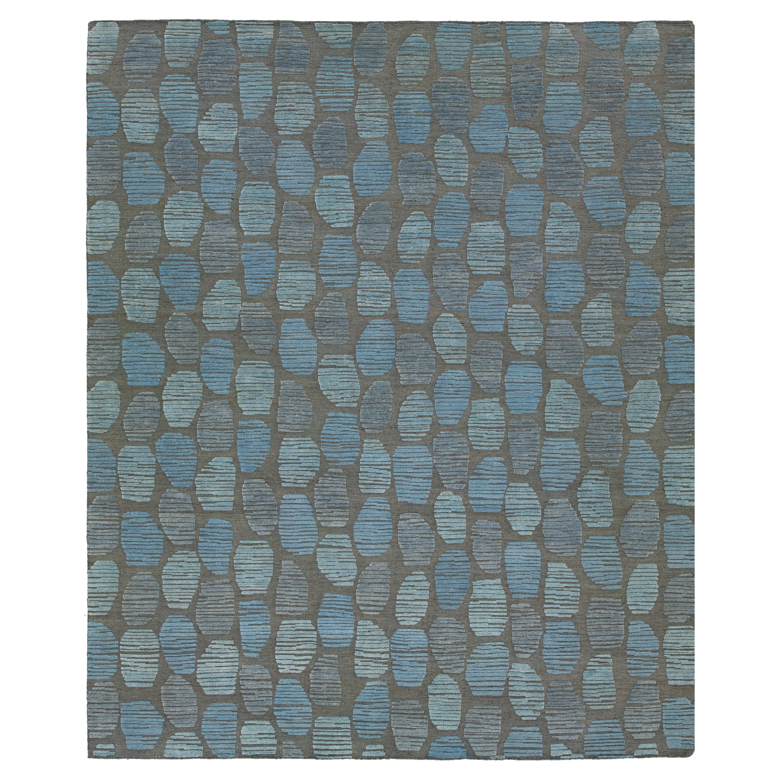 Tapis marocain moderne gris 12 x 15 avec motif sur toute la surface