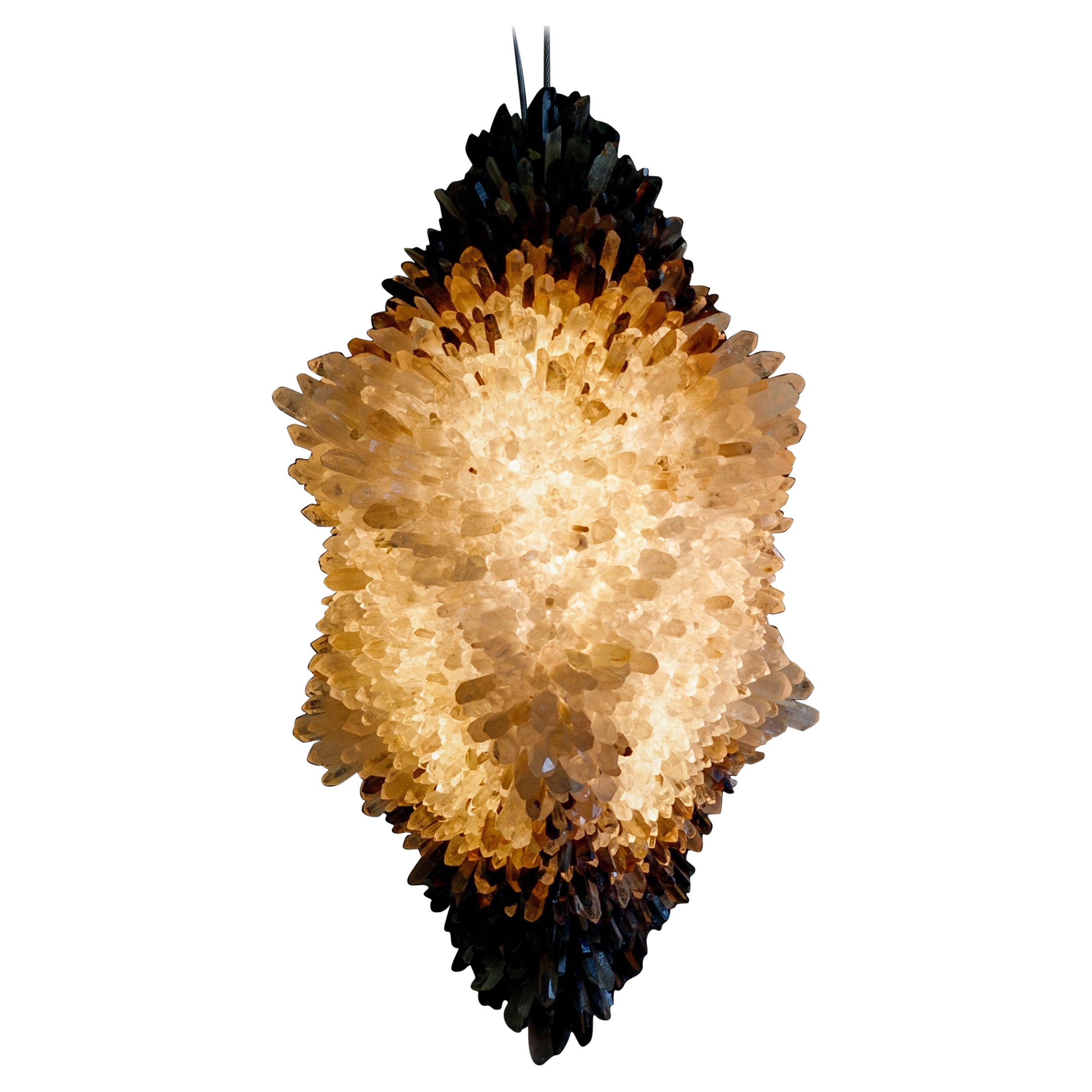 Organic Gradient Cluster of Crystal Medium Pendant Light by Christopher Boots