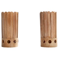 Swedish Designer, Table Lamps, Pine, Sweden, 1970s