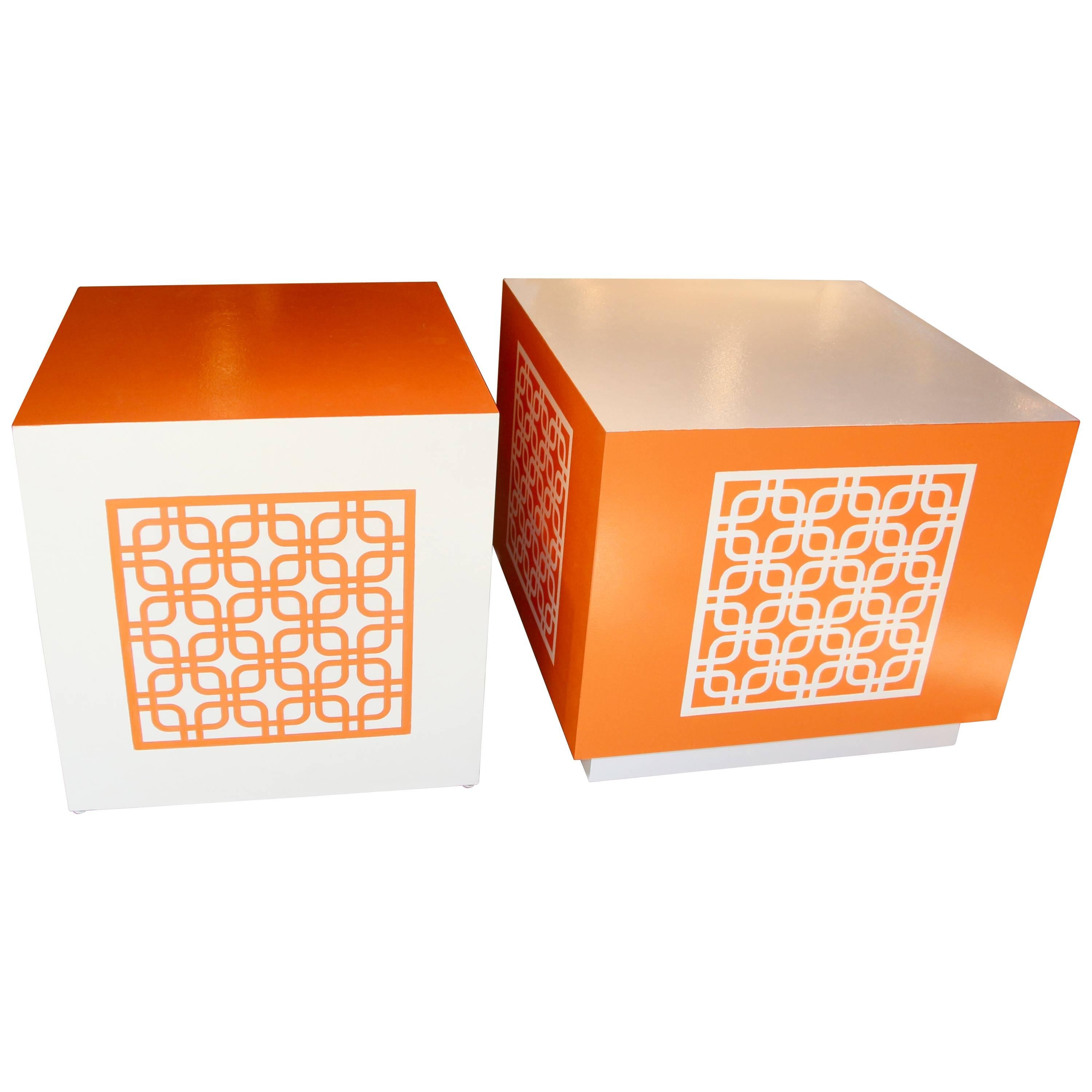 Hand-Painted Cubes or End Tables