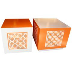 Hand-Painted Cubes or End Tables