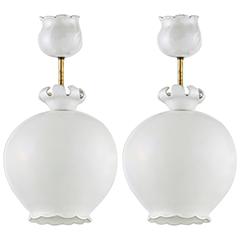 Pair of Ceiling Lamps by Archimede Seguso, Italy, 1950s
