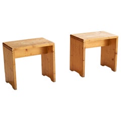 Charlotte Perriand, Hocker, Kiefernholz, Frankreich, 1960er Jahre