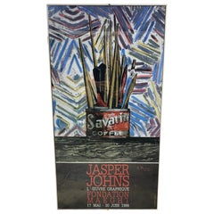 Jasper Johns Signed Exibition Lithograph French Poster L'oeuvre Graphique, 1986