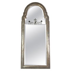 Art Deco Silvered Etched MIrror C. 1930's