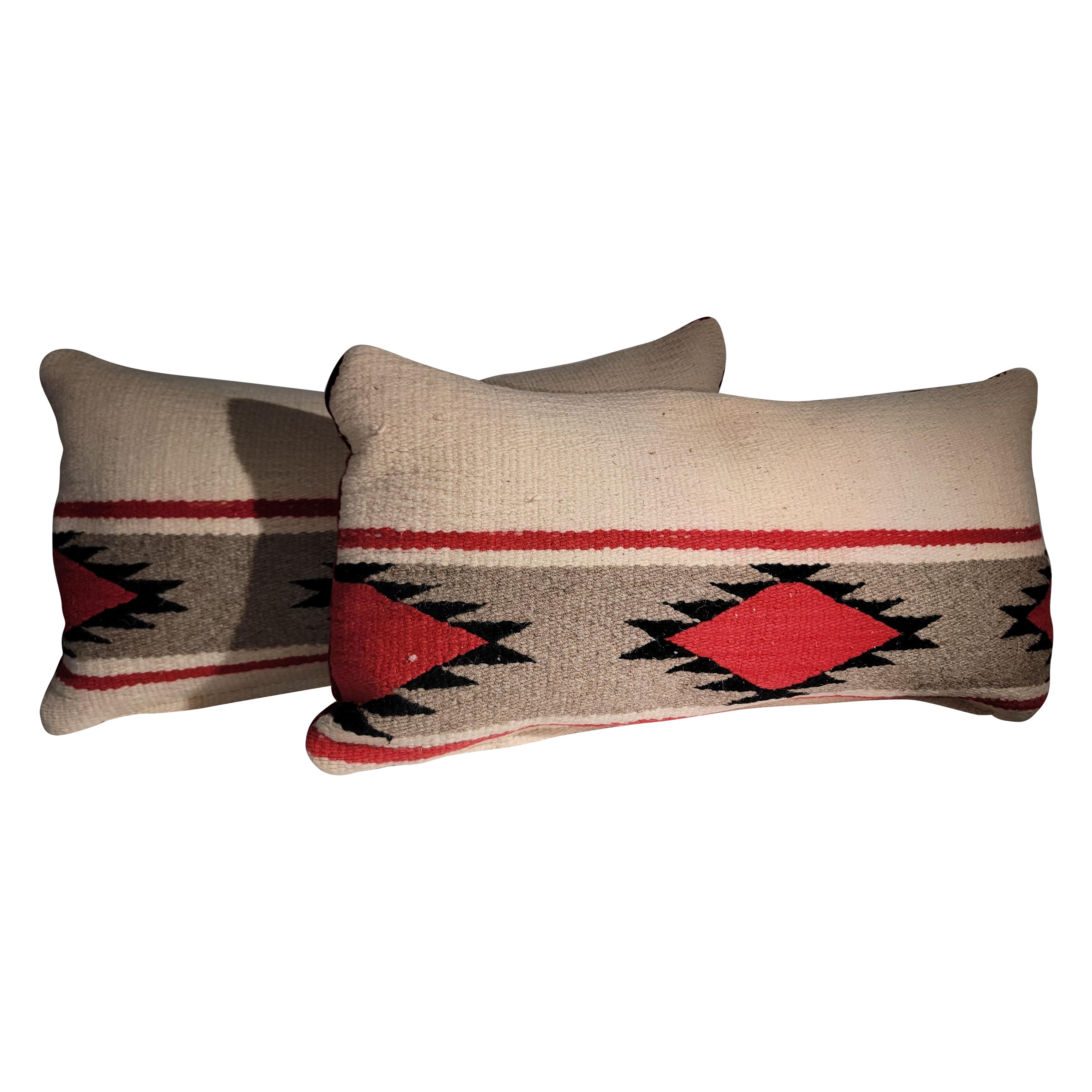 Navajo Indian Weaving Bolster Pillows -Pair