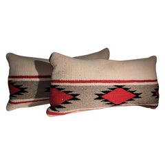 Navajo Indian Weaving Bolster Pillows -Pair