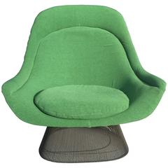 Warren Platner for Knoll "Throne" Lounge Chair Fabric and Bronze