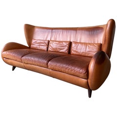 Divano in pelle Fiftyish Wingback di Vladimir Kagan per American Leather