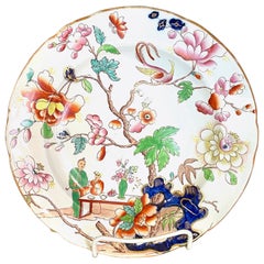 COPPIA Rarissima di piatti antichi inglesi Copeland (Spode) in terracotta "Chinoise