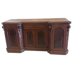 Antique Victorian Quality Figured Mahogany Four Door Sideboard