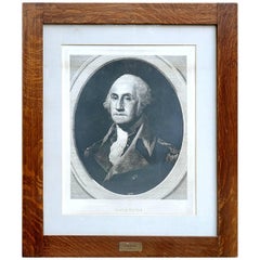 Large Impressive Framed Engraving of George Washington, 1880