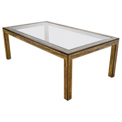Bernhard Rohne for Mastercraft Hollywood Regency Acid Etched Brass Dining Table