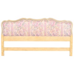 John Widdicomb French Provincial Louis XV Upholstered King Size Headboard, 1950s