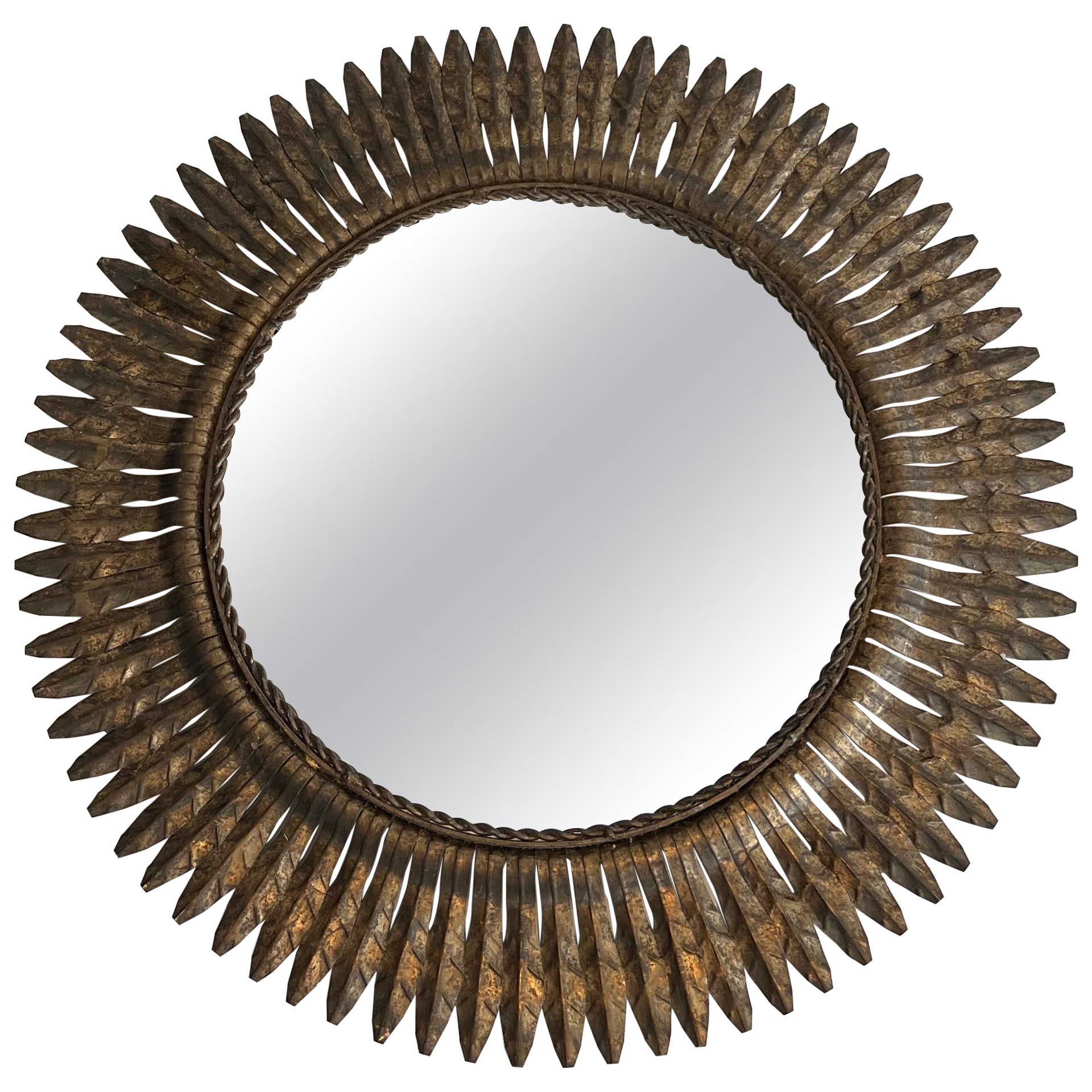 Gilt Metal Round Mirror