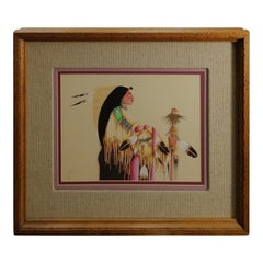 Guerriera nativa americana con bastone di Tillier Wesley