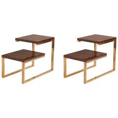 Pair of French Bronze and Lacquered Burled Wood Side Tables 8