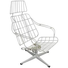Retro Homecrest Metal Wire Highback Lounge Chair