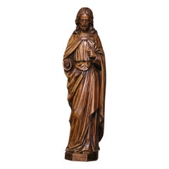 18th Century French Carved Walnut Statue of Jesus Christ