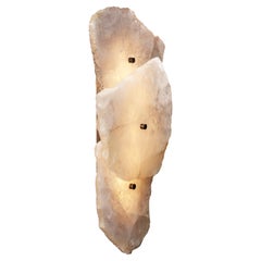 Contemporary Unique Form Triple Clear Quartz Sconce by Christopher Boots