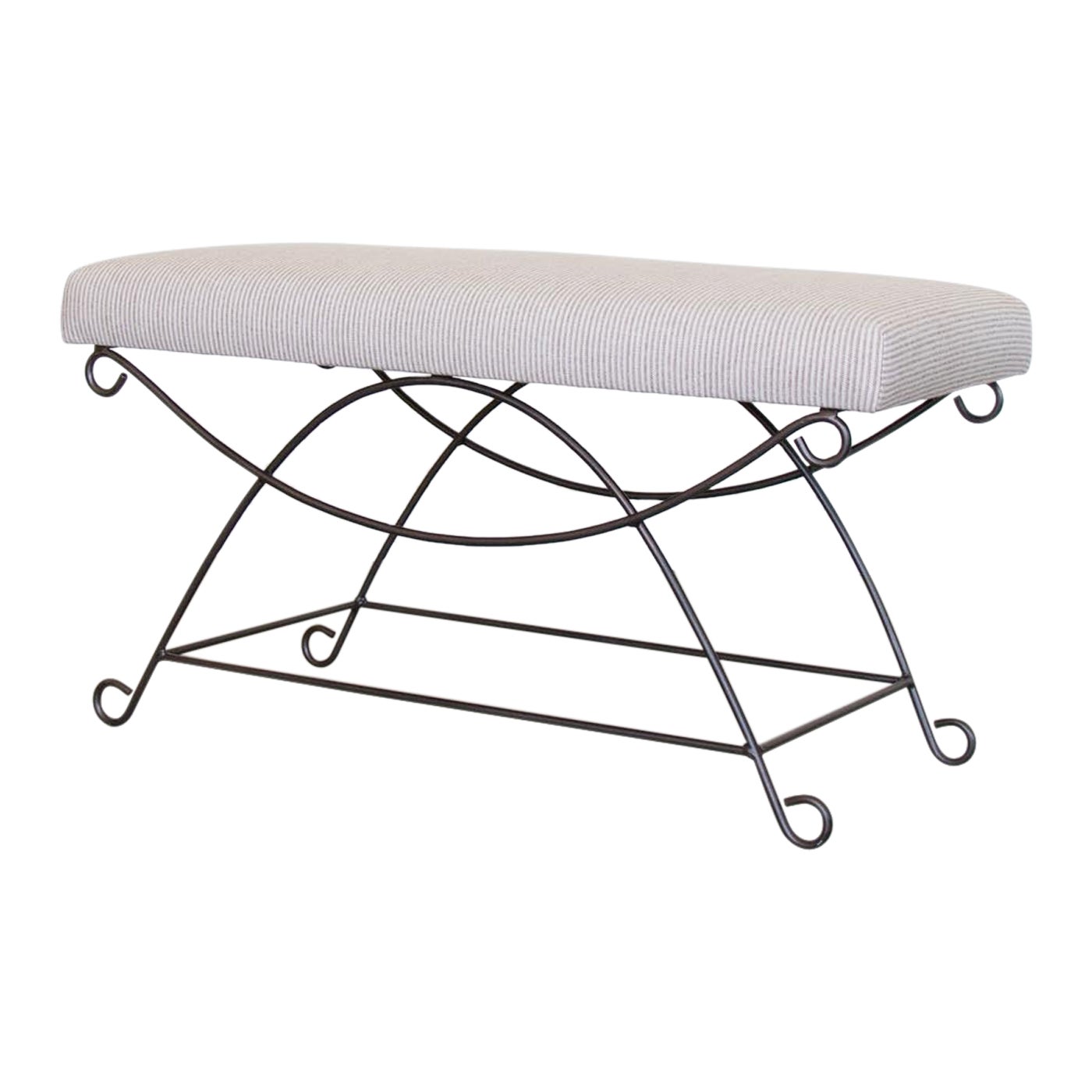 Panoplie Iron Loop Bench, Brown Stripe