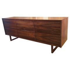 Danish Nine-Drawer Rosewood Dresser
