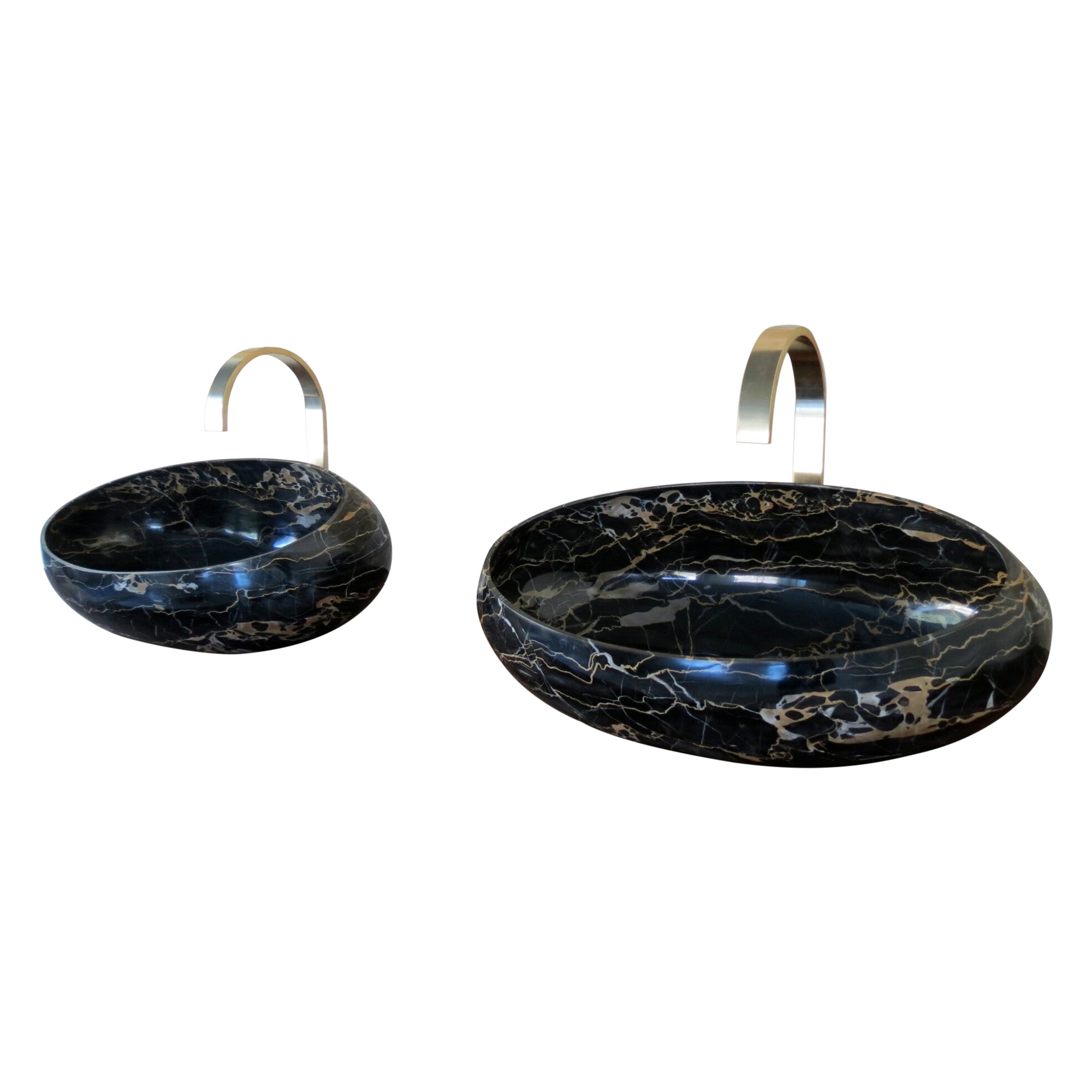 Set Of 2 Gong Countertop Large Basins by Kreoo For Sale