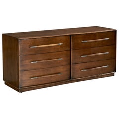 T.H. Robsjohn-Gibbings, Dresser, Walnut, Brass, USA, 1950s