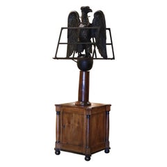 19th Century French Empire Double-Side Lectern on Cabinet with Carved Eagle