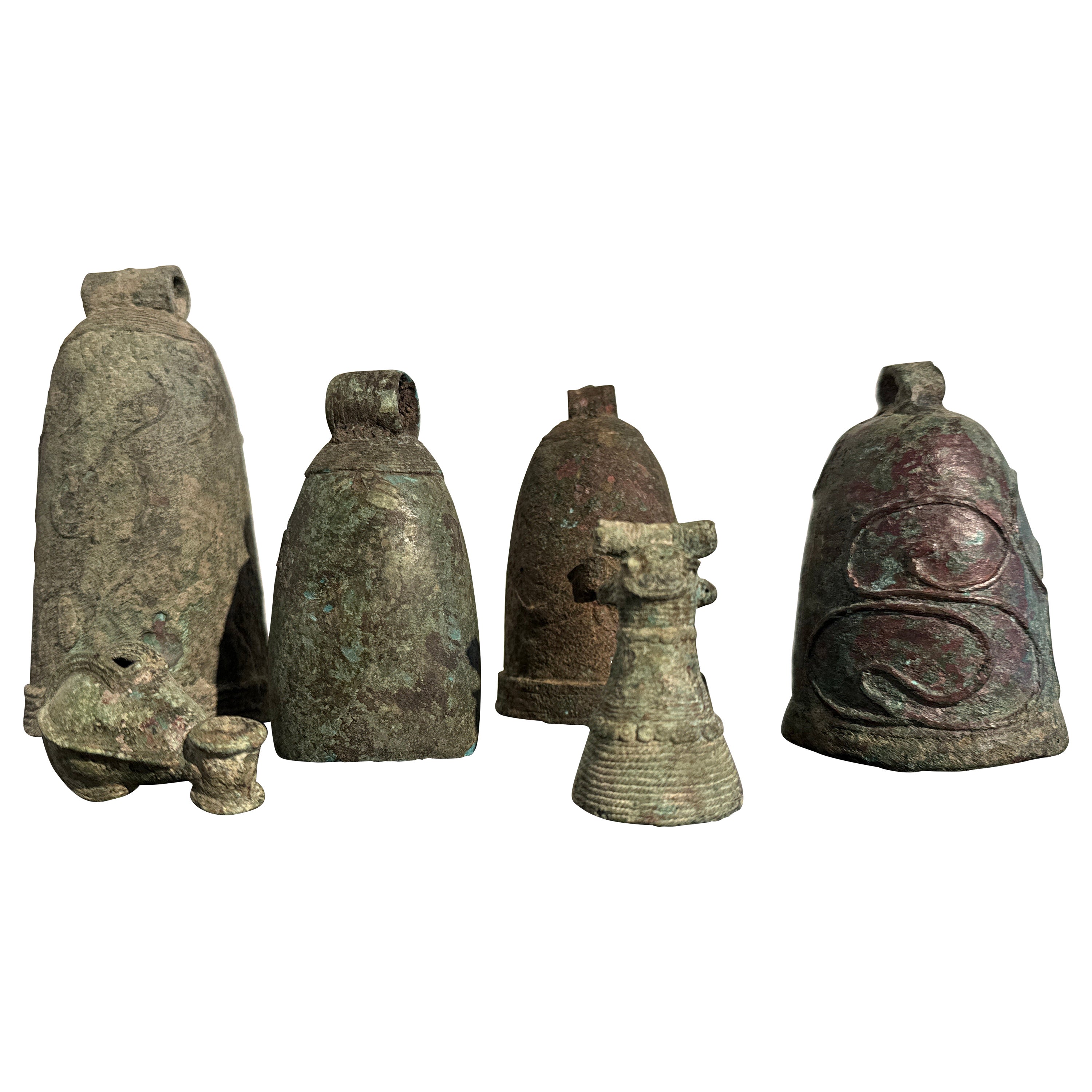 Dong Son Bronze Bells, Group of 6, circa 3rd - 1st century BCE, Vietnam