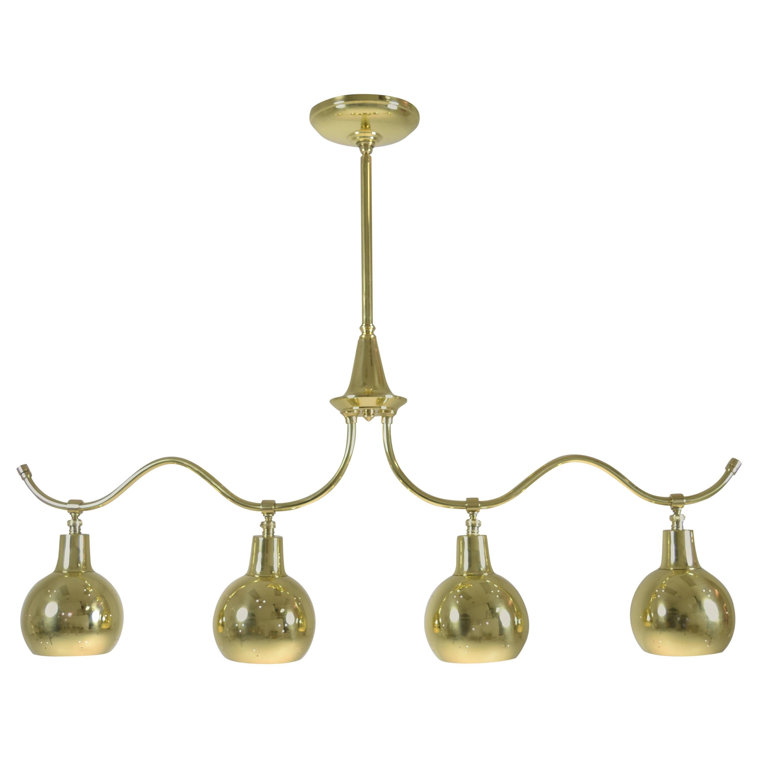 Modernist Brass Chandelier, circa 1960s