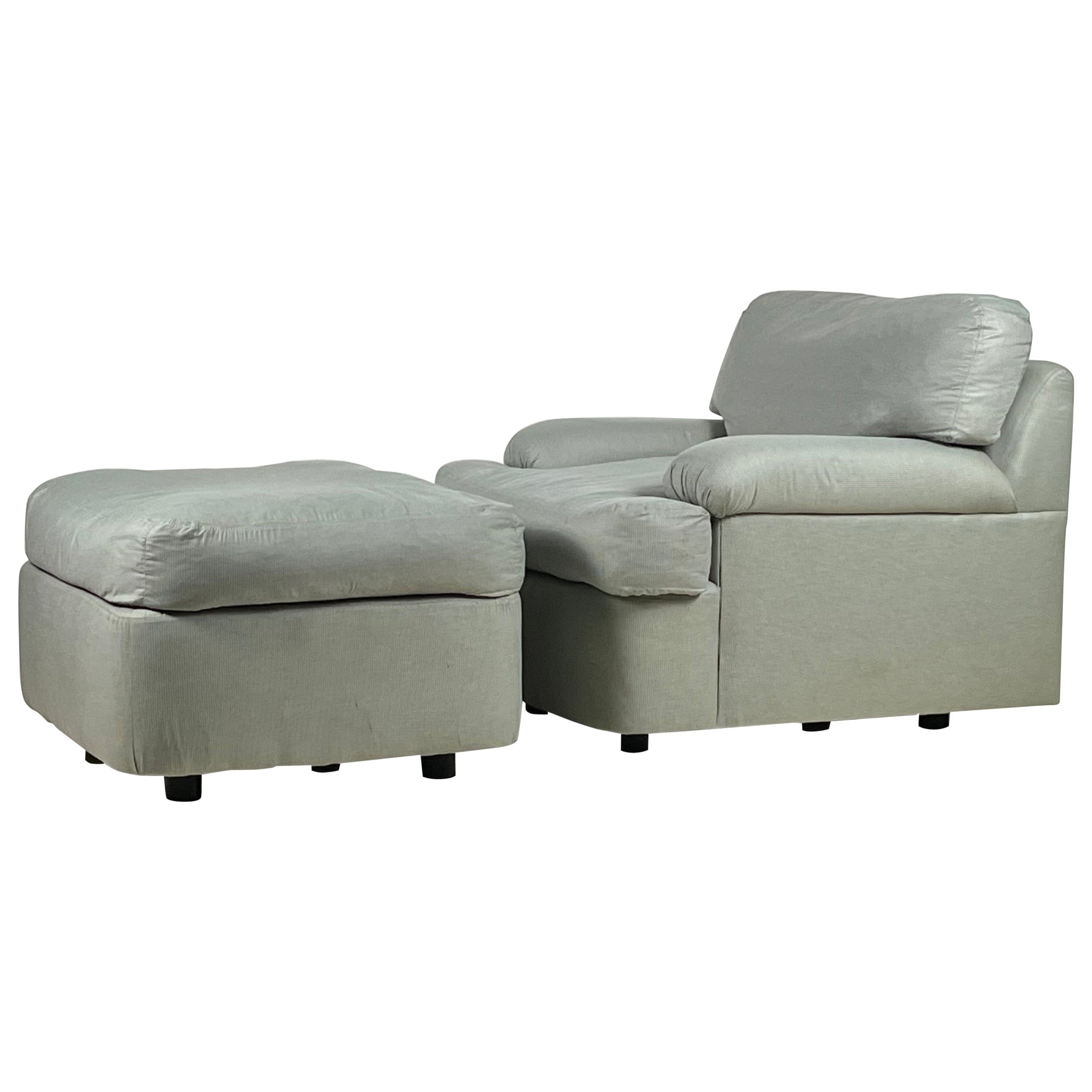 Comfortable Lounge Chair and Ottoman by Milo Baughman for Directional