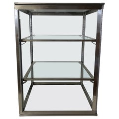 Armoire médicale vintage en acier et verre