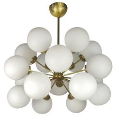 Gorgeous Eighteen-Globe Sputnik Chandelier, Italy, 1970s