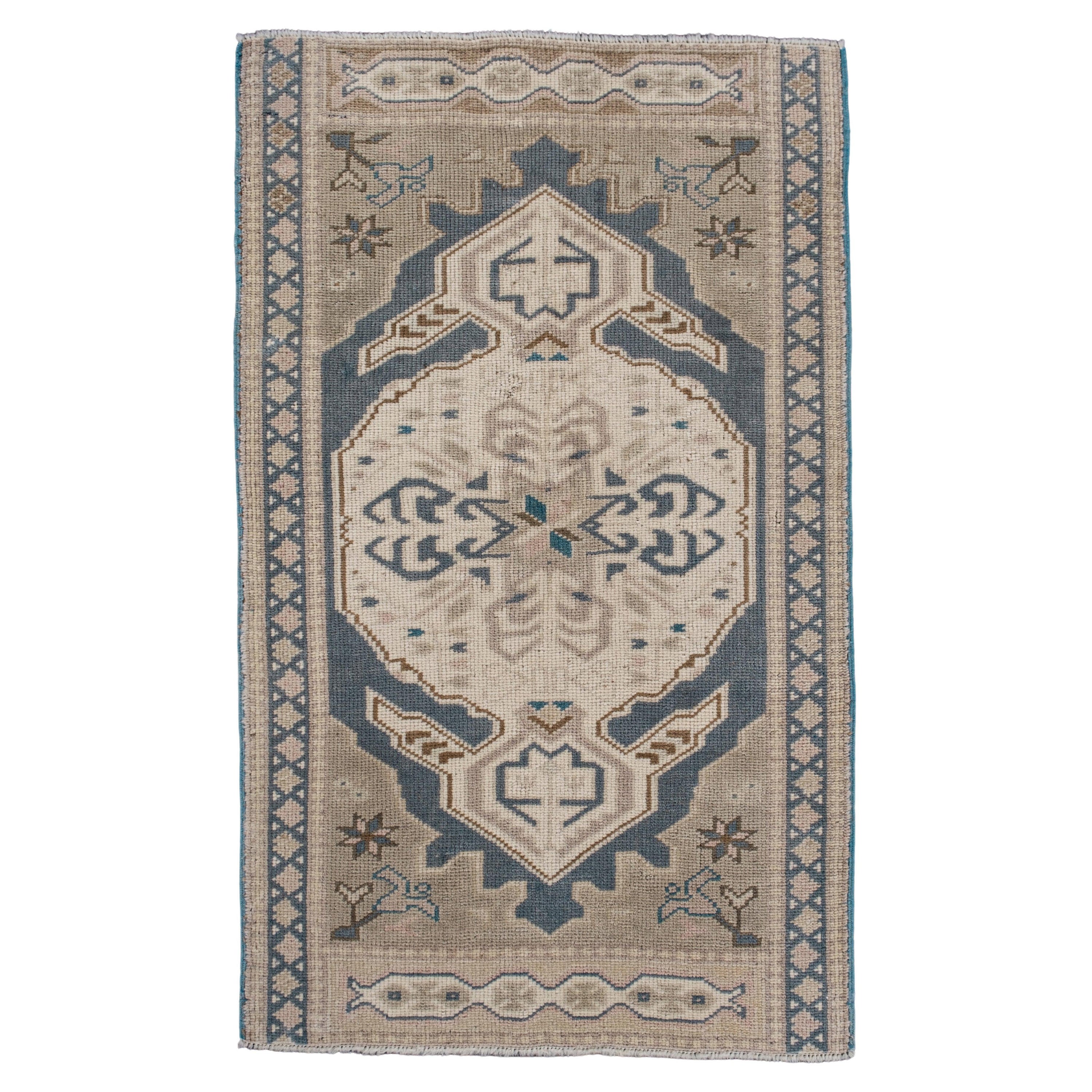 Oriental Hand Knots Rugs Vintage Turkish Mini Rug 1'8" x 2'9" #10418