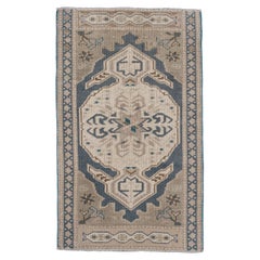 Oriental Hand Knots Rugs Vintage Turkish Mini Rug 1'8" x 2'9" #10418