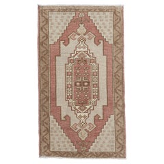 Oriental Hand Knots Rugs Vintage Turkish Mini Rug 1'8" x 3' #10392