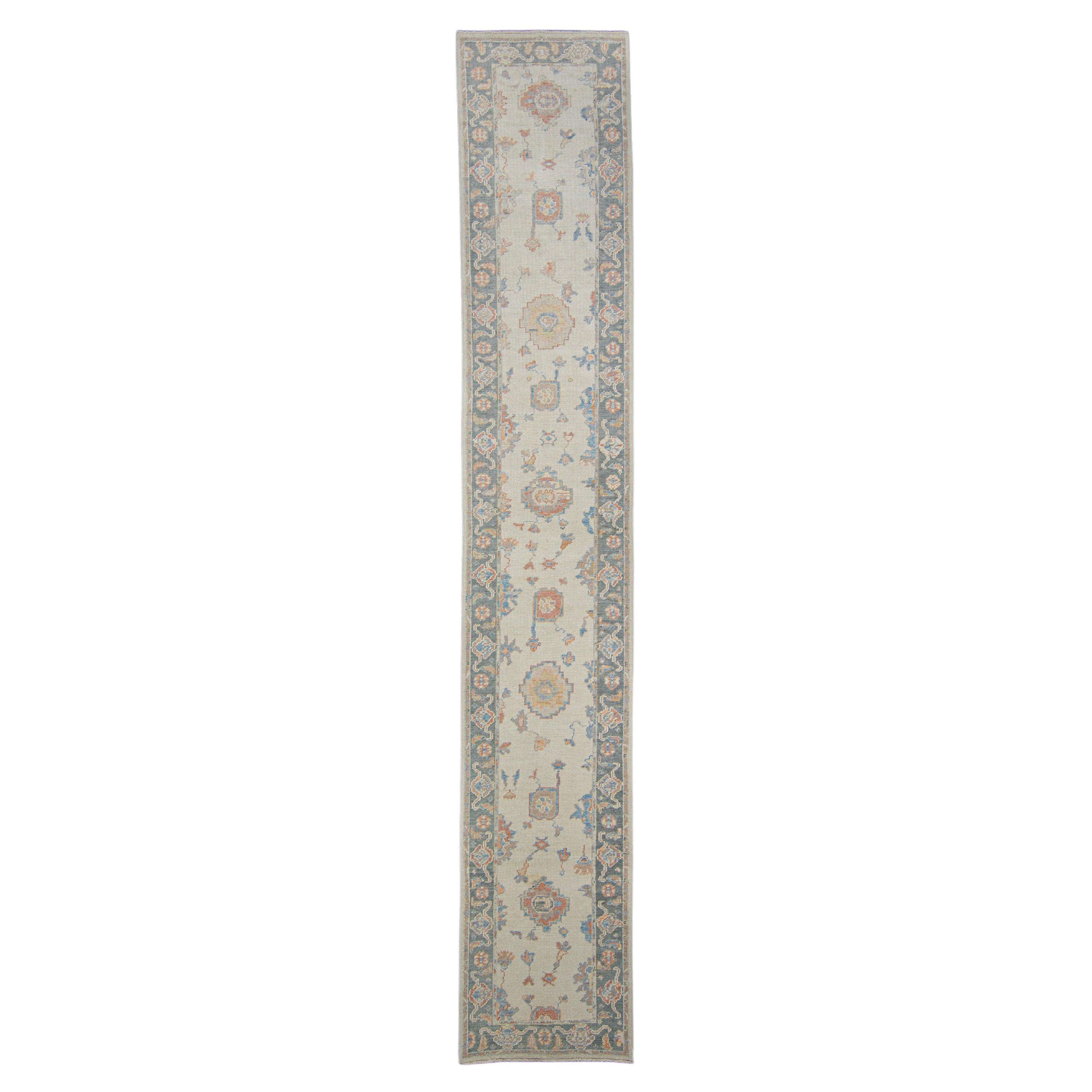 Türkischer Oushak-Teppich-Läufer 2'11" x 17'2" #HS-2018